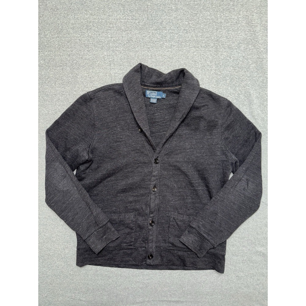 Polo Ralph Lauren Men's Shawl Sweater Cardigan Dark Gray Size Large
